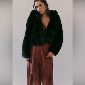 Luxurious Black Faux Fur Jacket